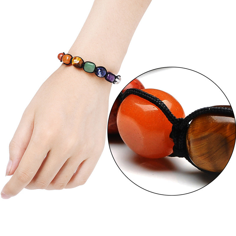 7 Colors Natural Chakra Healing Crystal Braided Bracelet