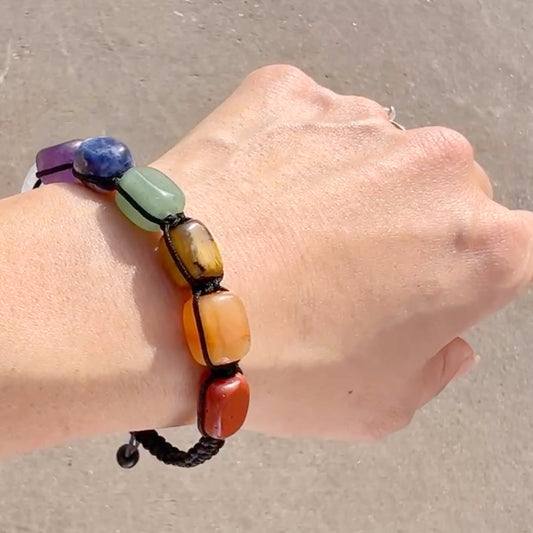 7 Colors Natural Chakra Healing Crystal Braided Bracelet