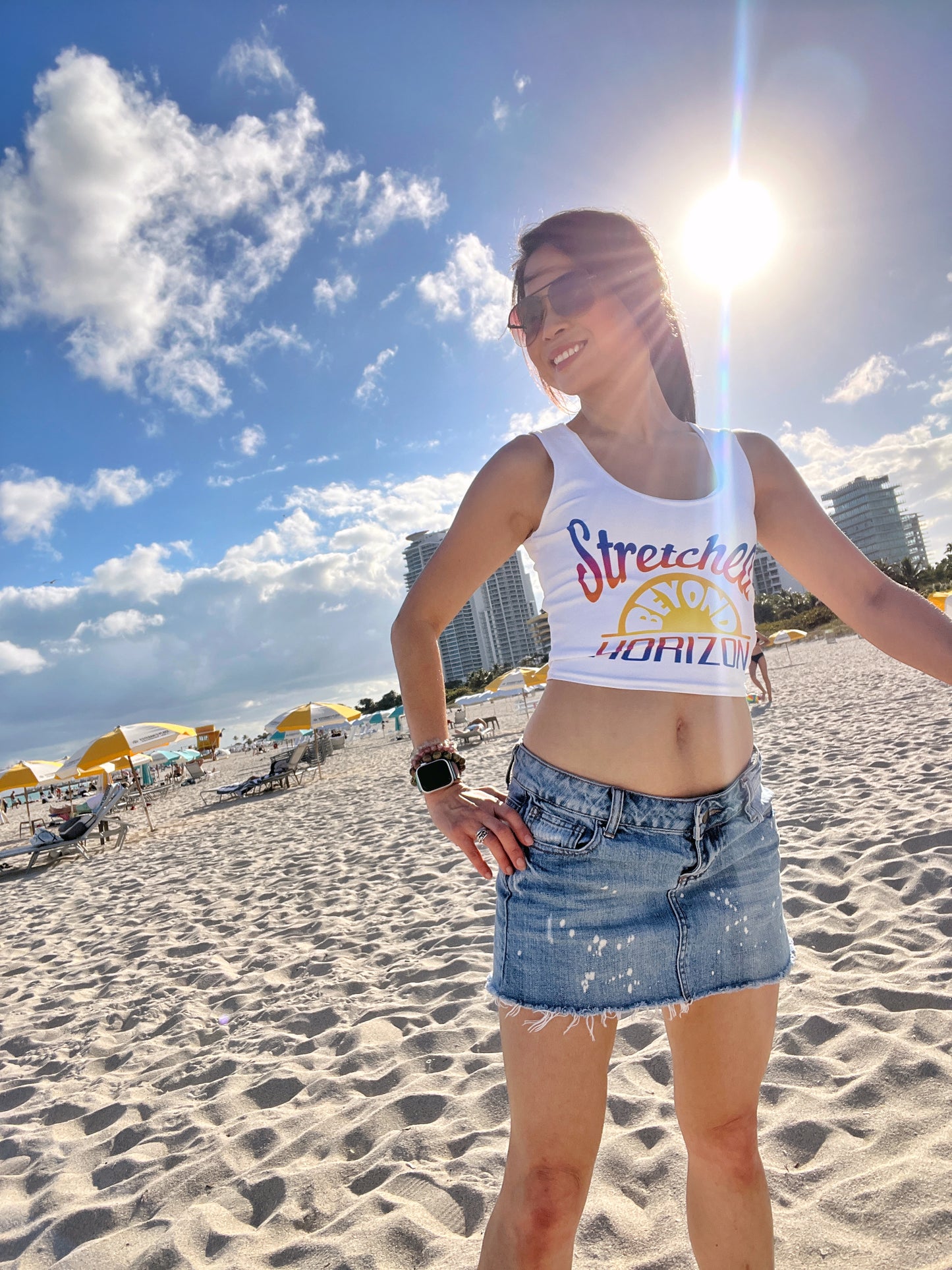 Country Giraffe Collection | Stretched Beyond Horizon Crop Top | Sunset
