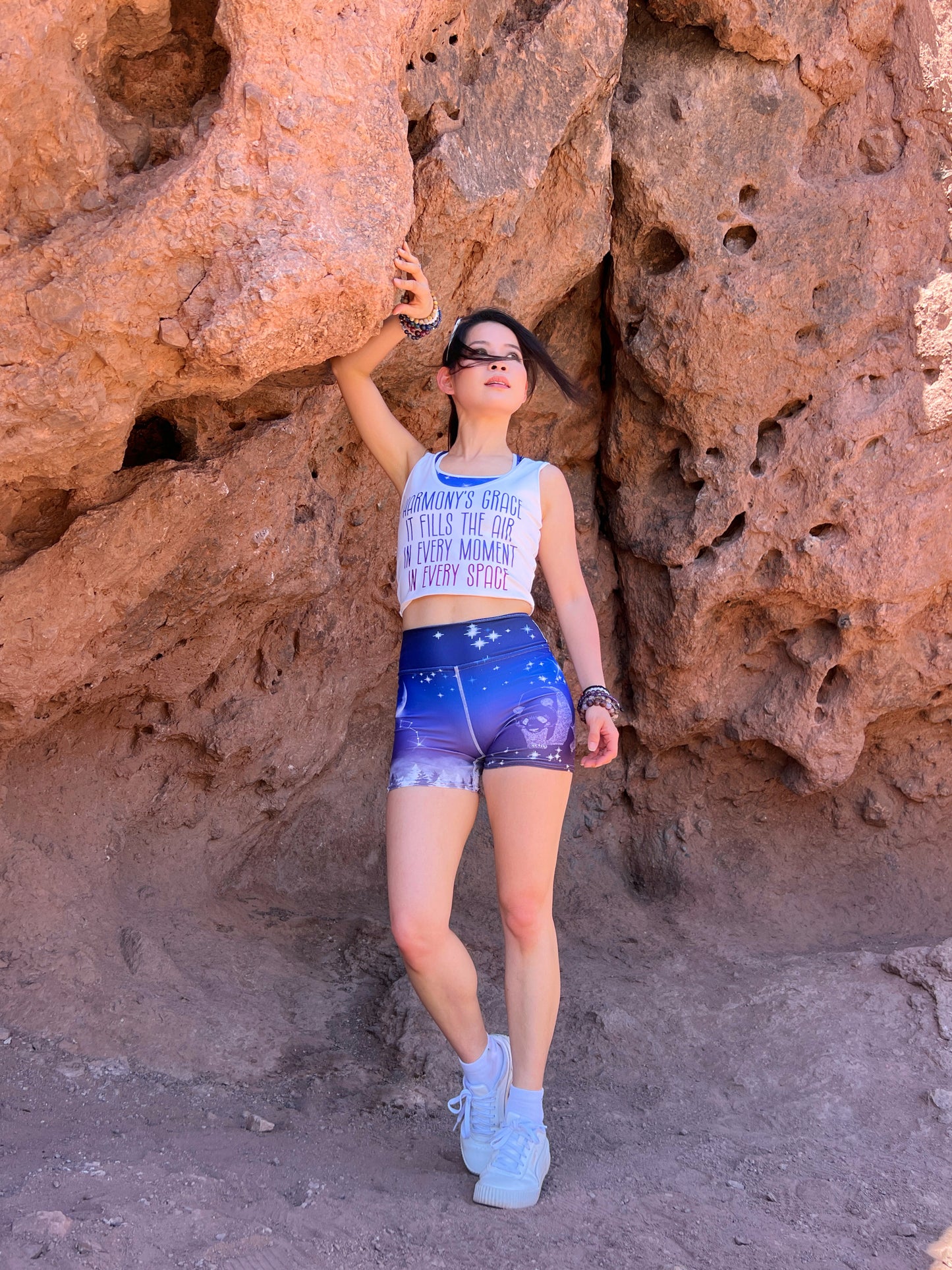 Galaxy Panda Collection | Harmony's Grace Crop Top| Twilight Purple
