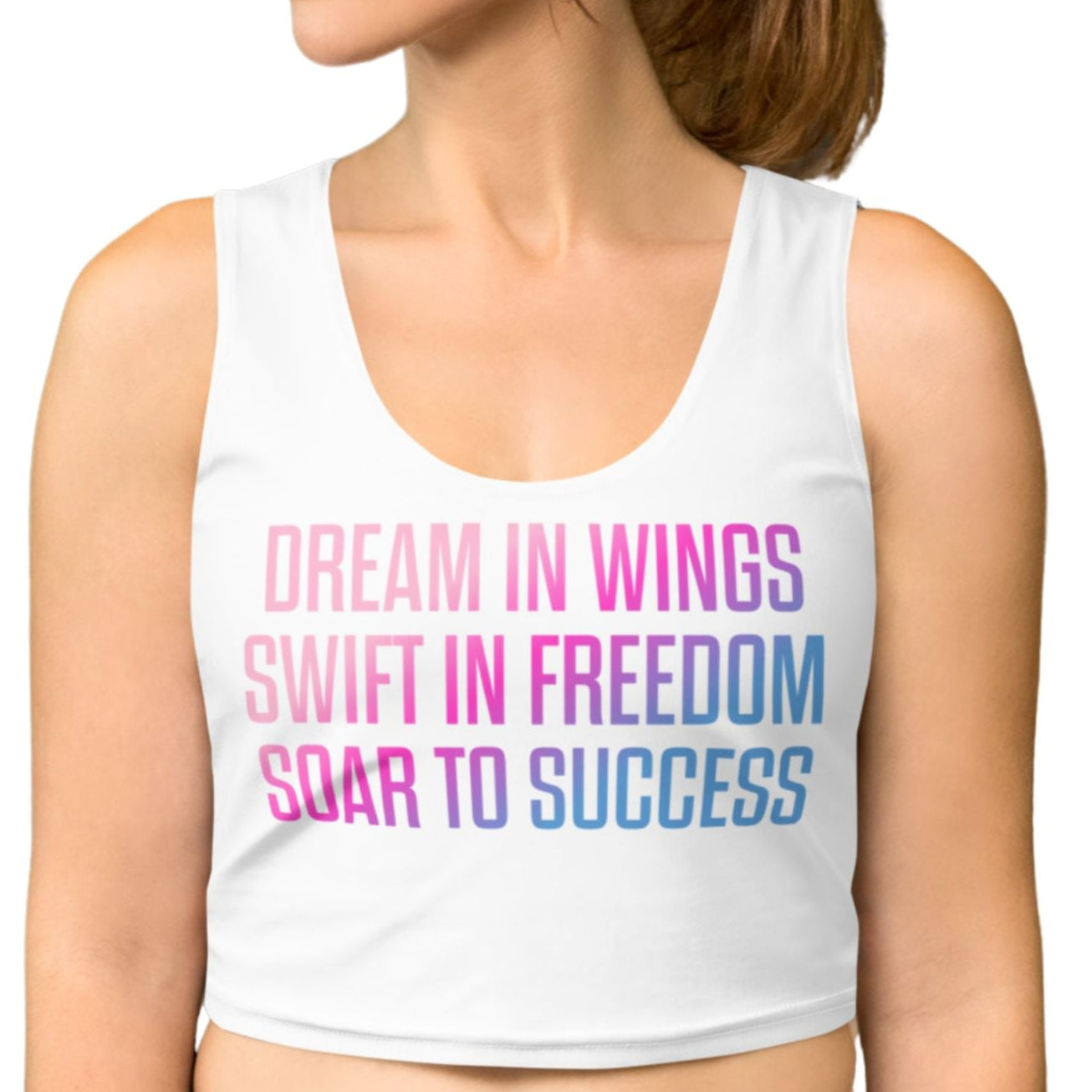 Cherry Blossom Swallow Collection | Dream In Wings Crop Top | Sky Blue
