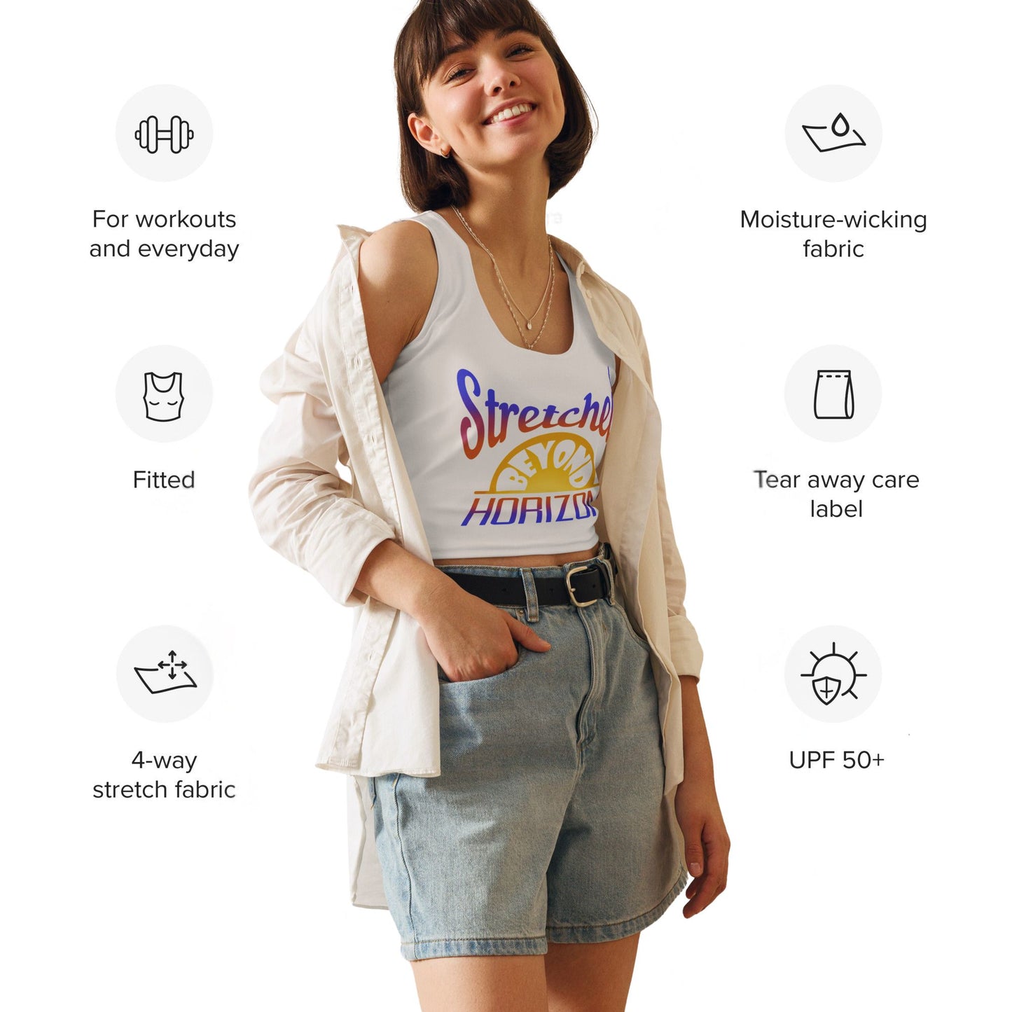 Country Giraffe Collection | Stretched Beyond Horizon Crop Top | Sunset