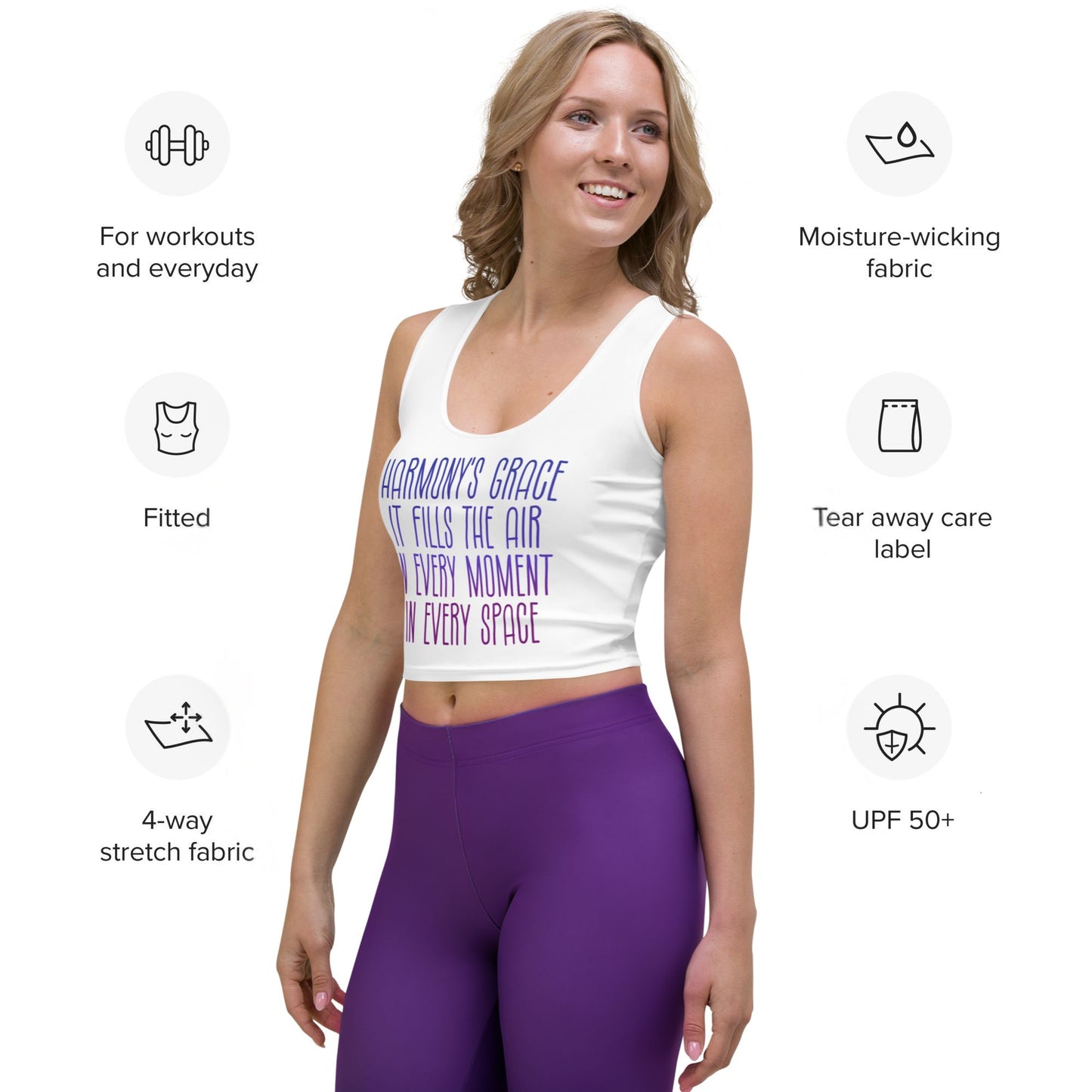 Galaxy Panda Collection | Harmony's Grace Crop Top| Twilight Purple