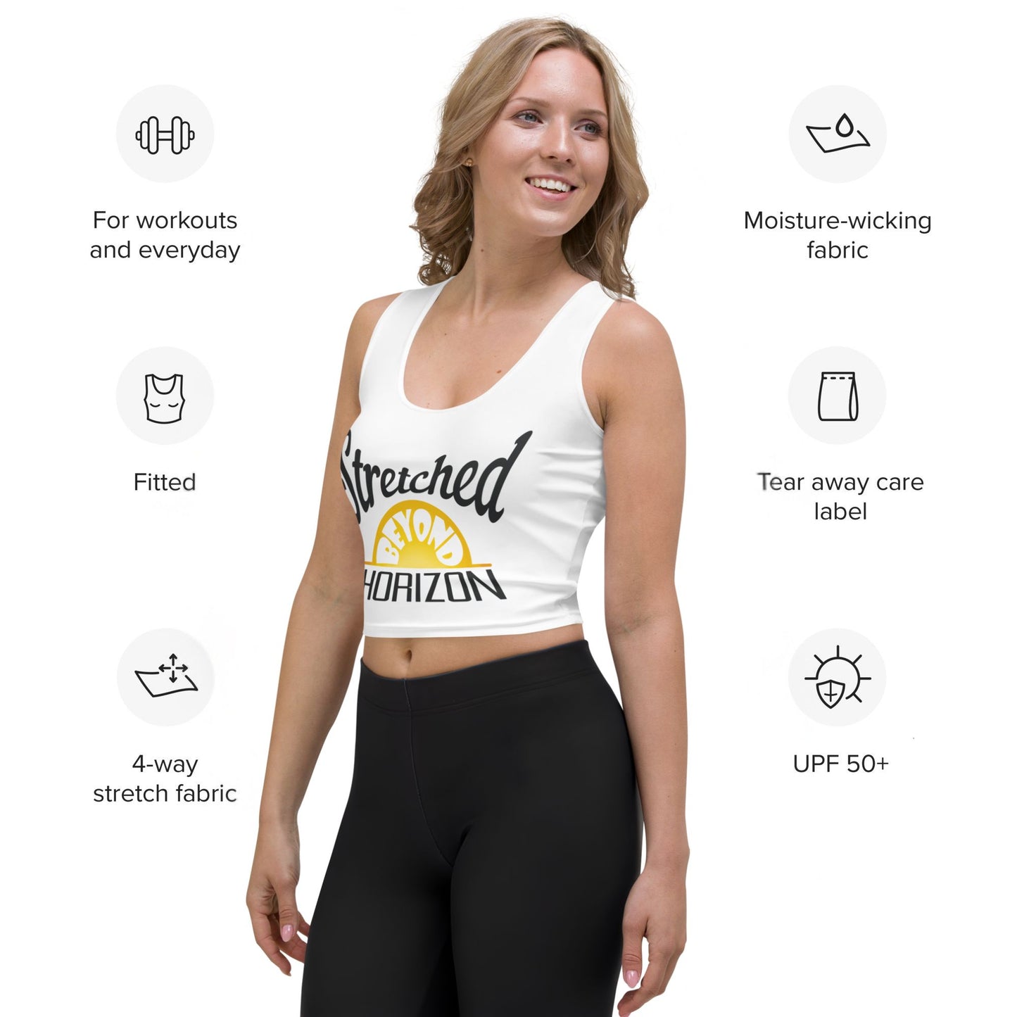 Countries Giraffe Collection | Stretched Beyond Horizon Crop Top | Black