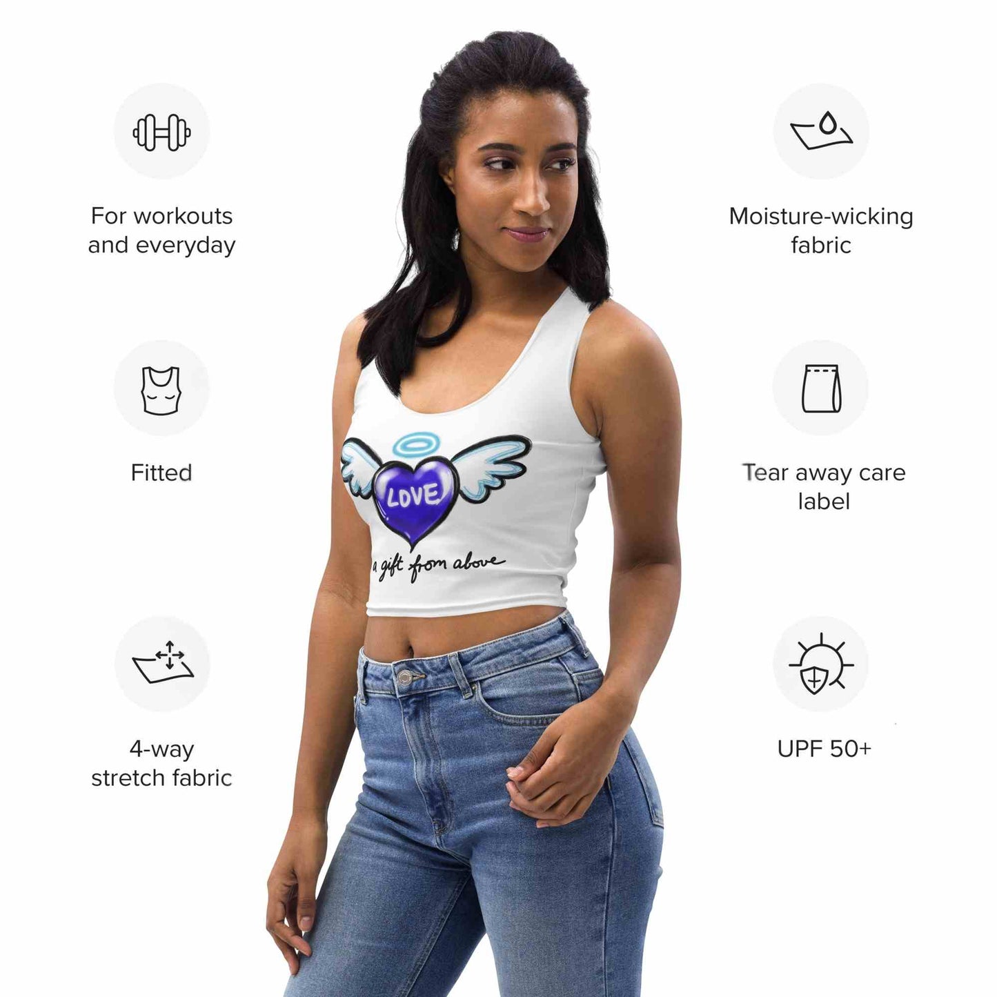 Pure Love Collection | Love is gift from above Crop Top | Royal Purple