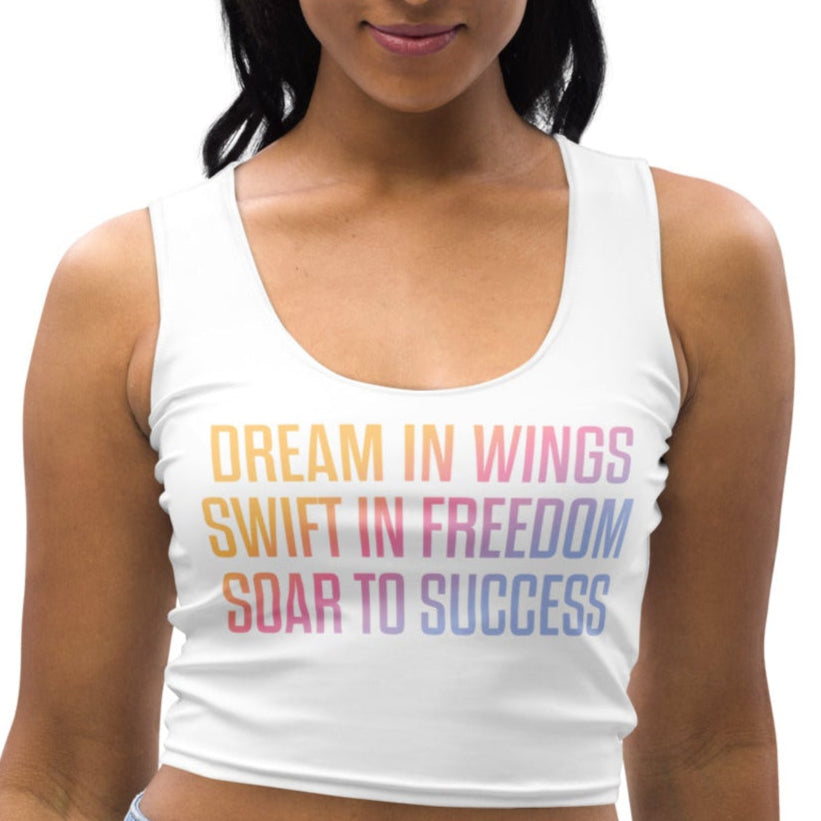 Cherry Blossom Swallow Collection | Dream In Wings Crop Top | Sunrise