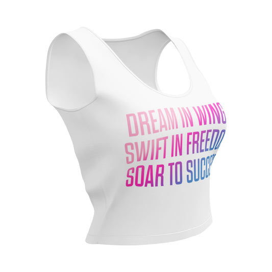 Cherry Blossom Swallow Collection | Dream In Wings Crop Top | Sky Blue
