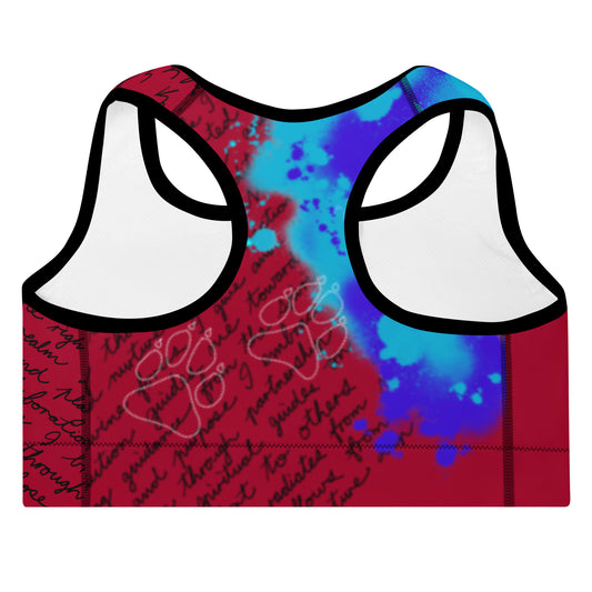 Pure Love German Shepherd Padded Sports Bra | Fiery Red