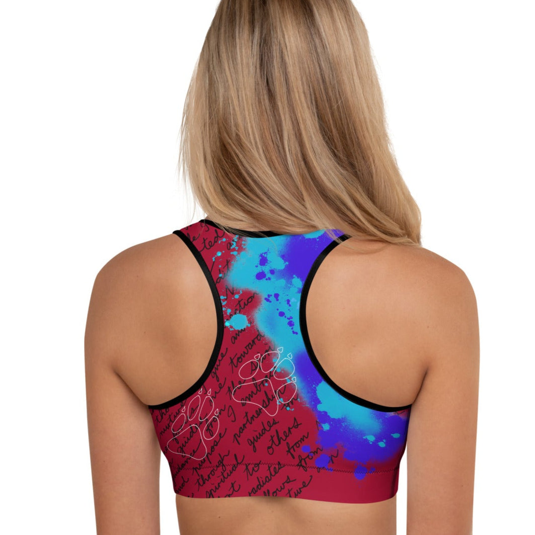 Pure Love German Shepherd Padded Sports Bra --- Fiery Red
