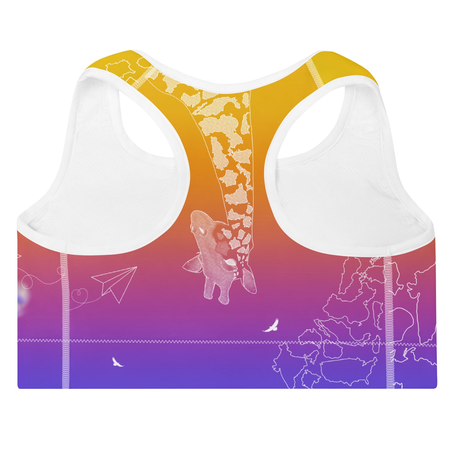 Countries Giraffe Padded Sports Bra --- Sunset