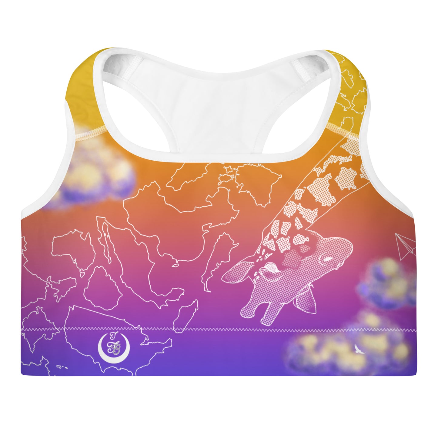 Countries Giraffe Padded Sports Bra --- Sunset