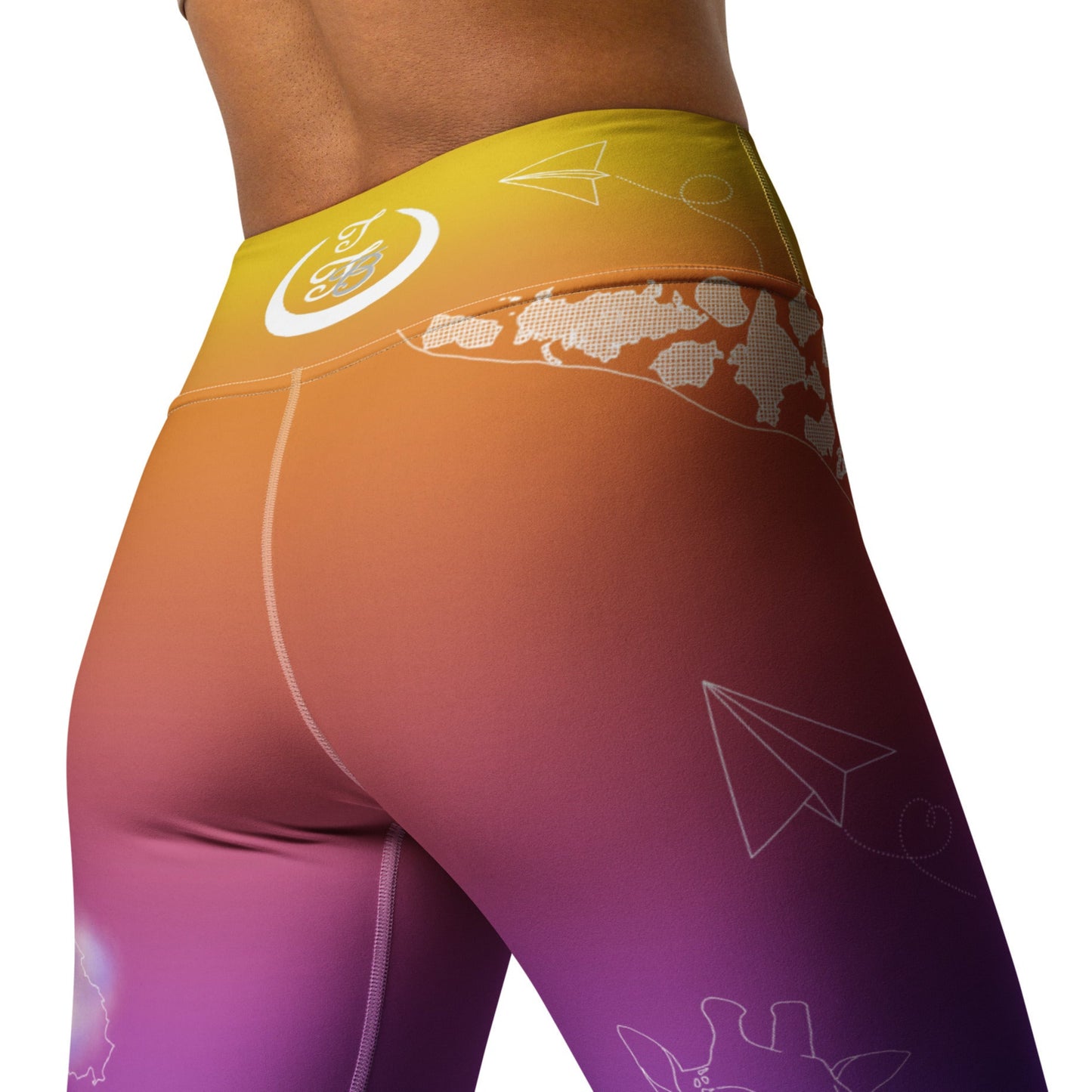 Countries Giraffe Yoga Leggings --- Sunset