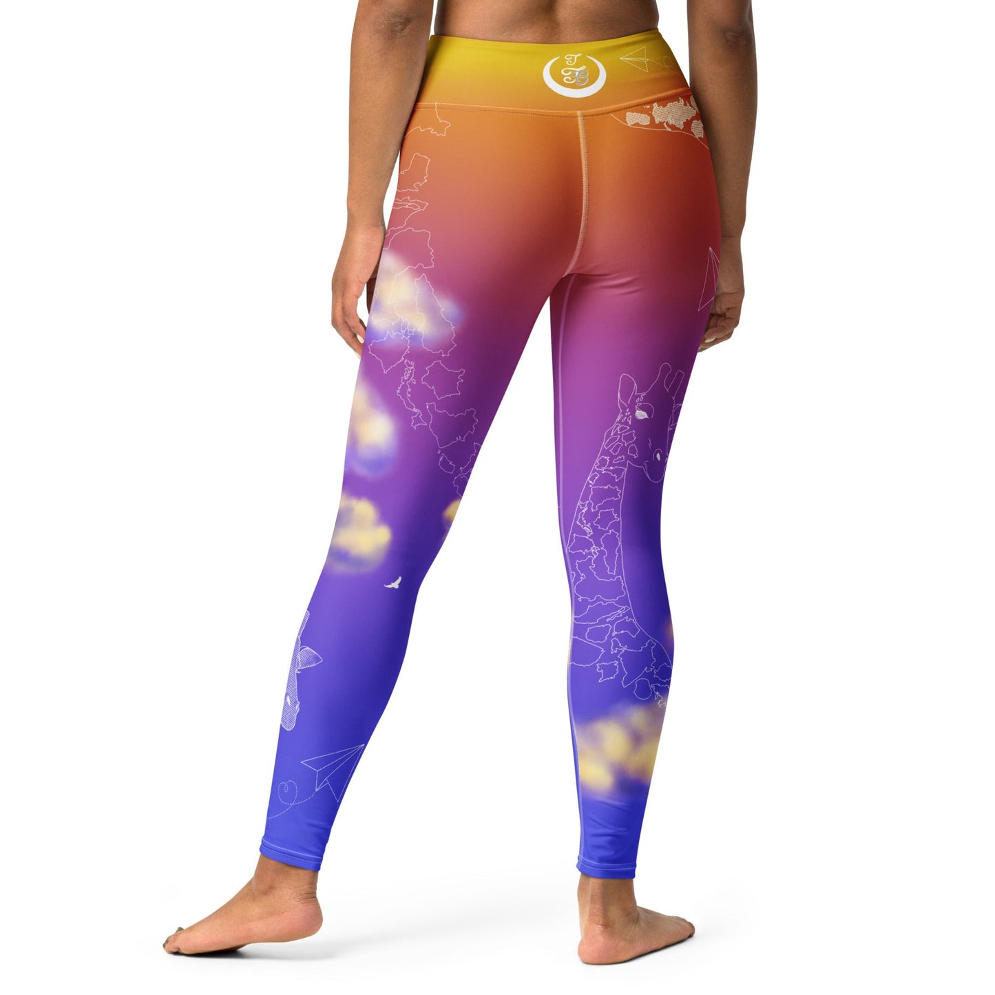 Countries Giraffe Yoga Leggings --- Sunset