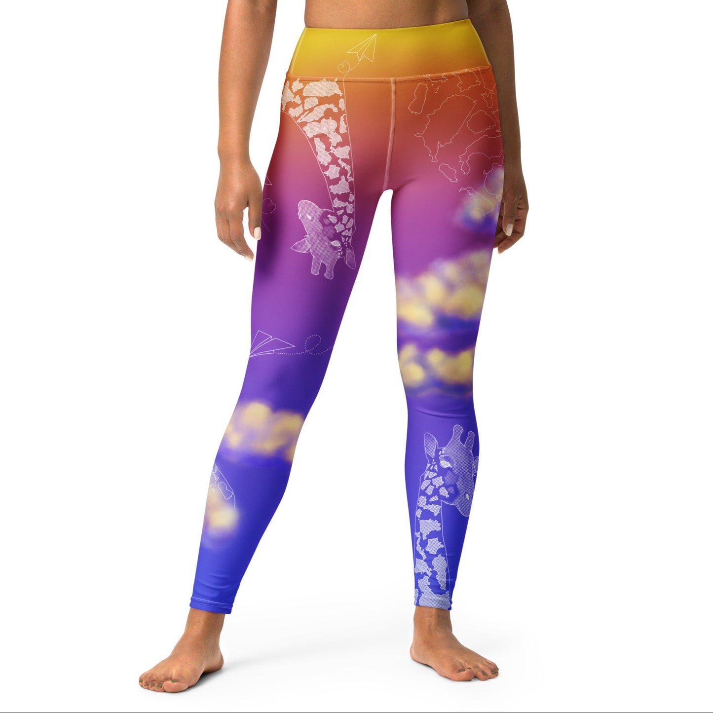 Countries Giraffe Yoga Leggings --- Sunset