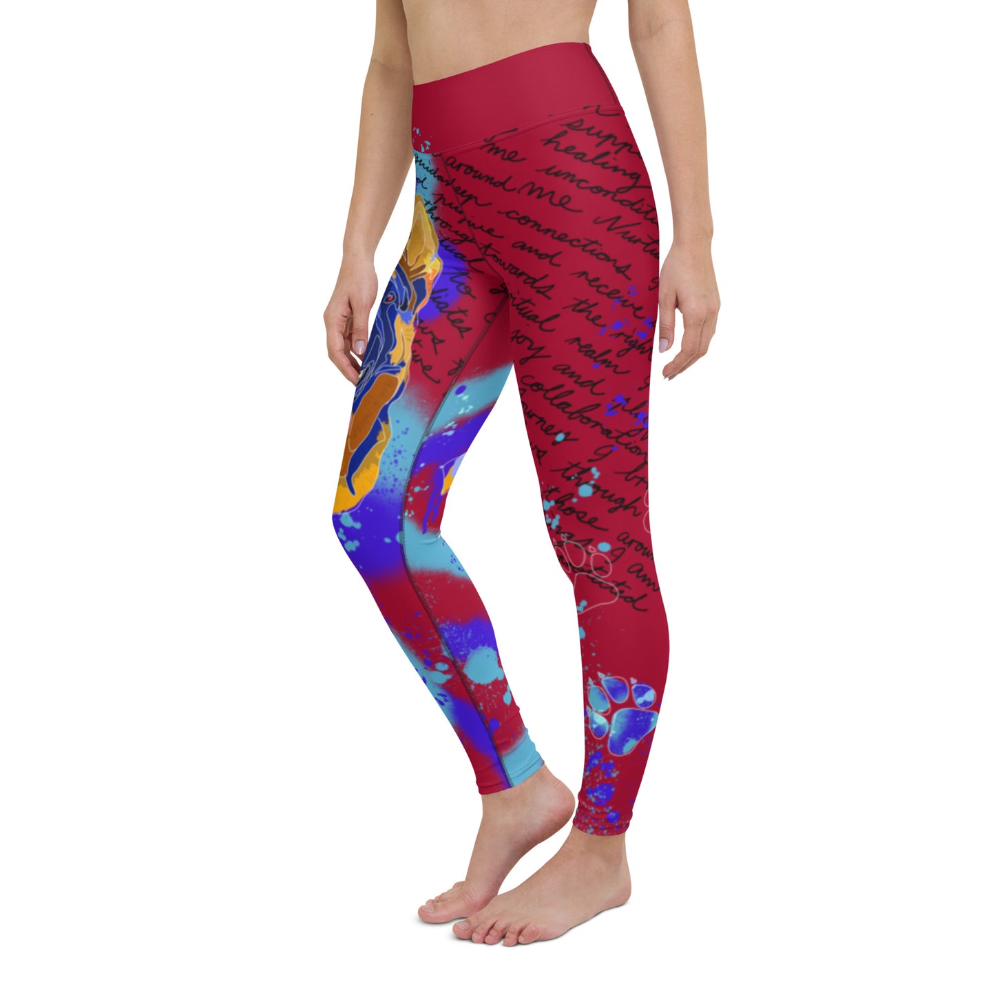 Pure Love German Shepherd Yoga Leggings --- Fiery Red