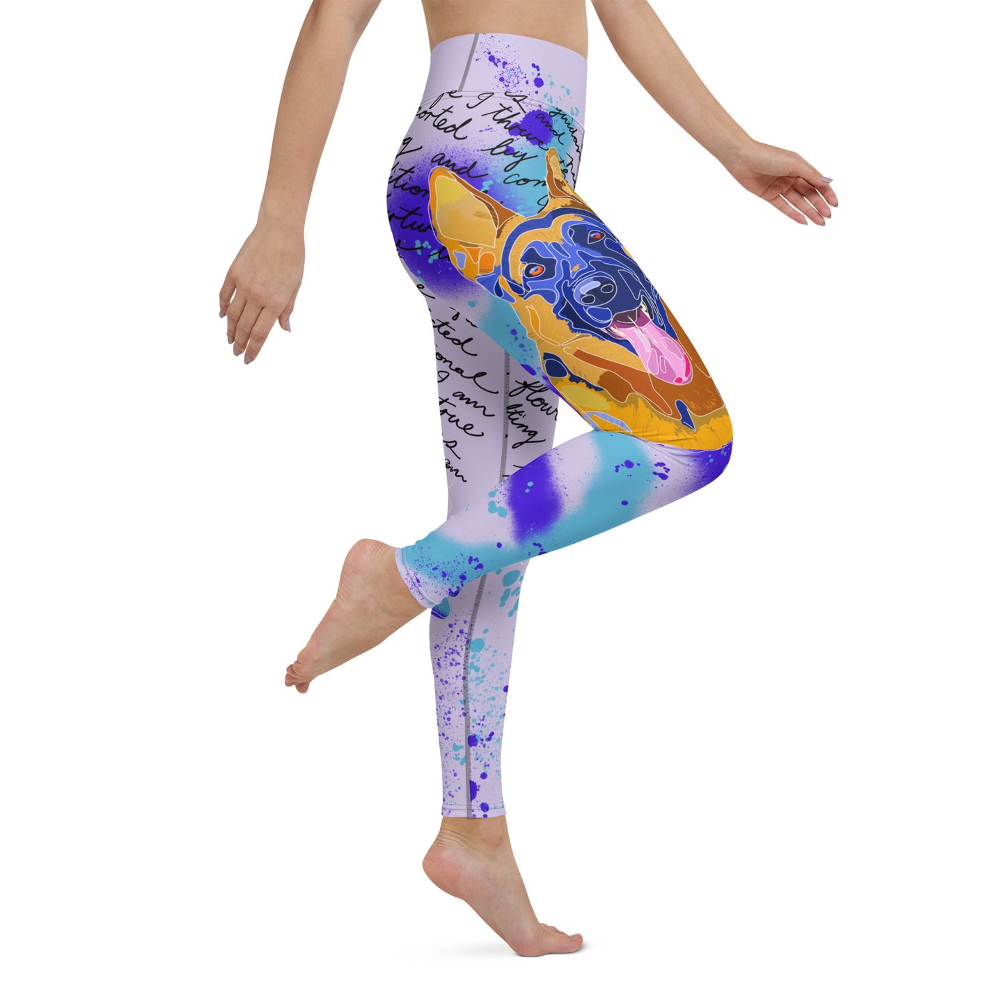 Pure Love German Shepherd Yoga Leggings --- Lavender