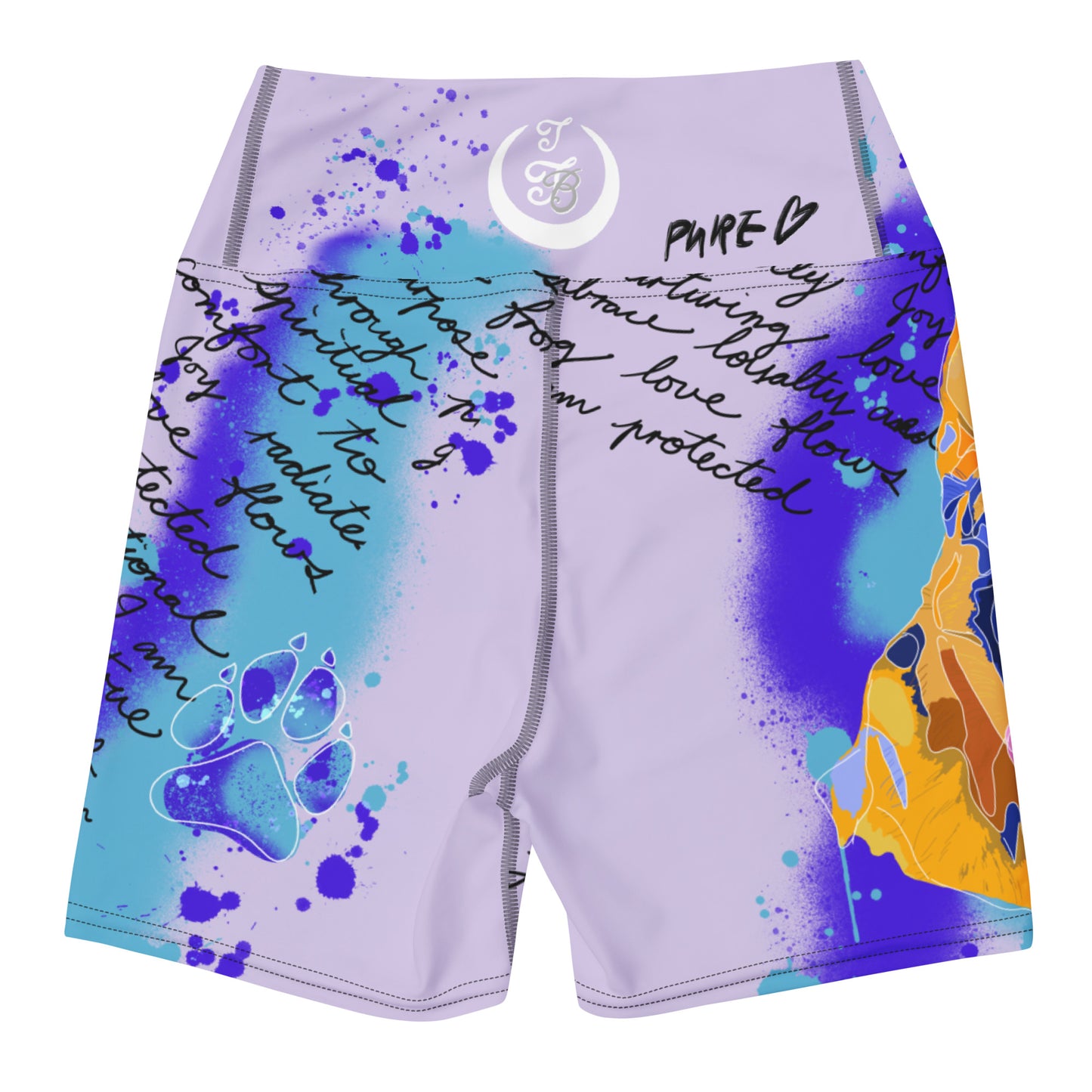 Pure Love German Shepherd Yoga Shorts --- Lavender