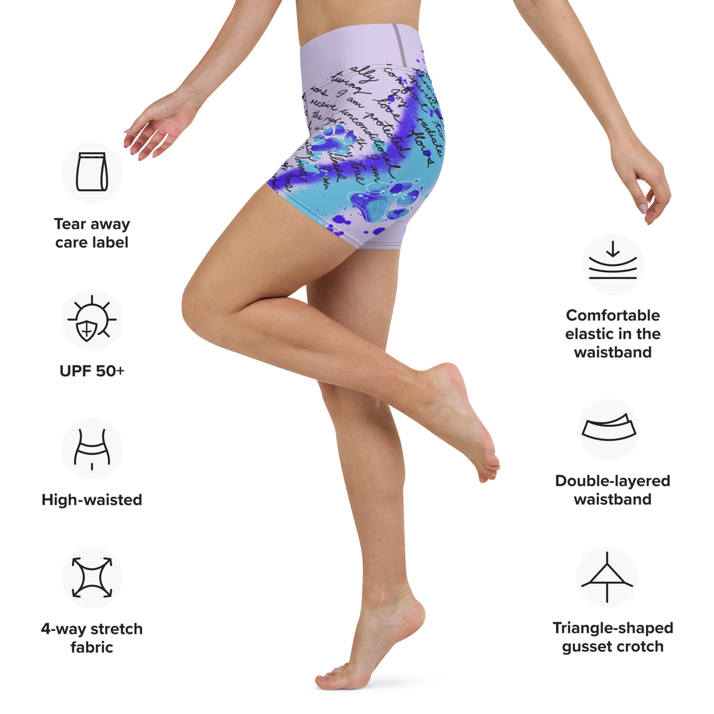 Pure Love German Shepherd Yoga Shorts --- Lavender