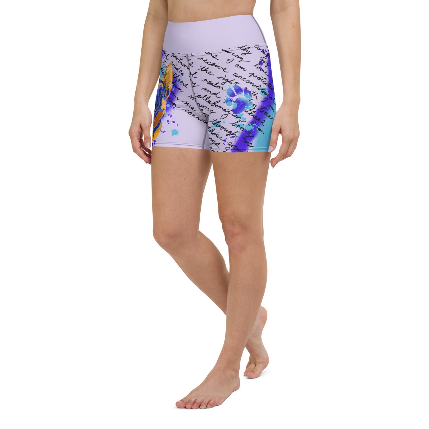 Pure Love German Shepherd Yoga Shorts --- Lavender