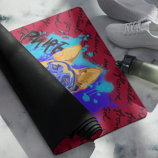 Pure Love German Shepherd Yoga Mat | Fiery Red
