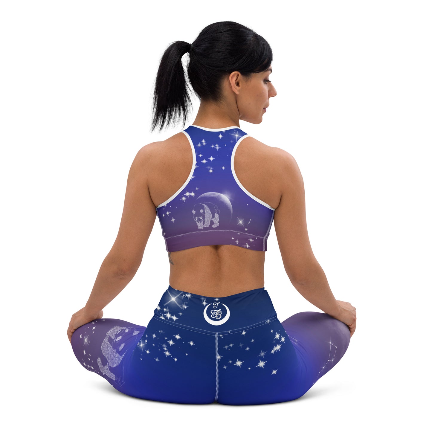 Galaxy Panda Yoga Leggings --- Twilight Purple