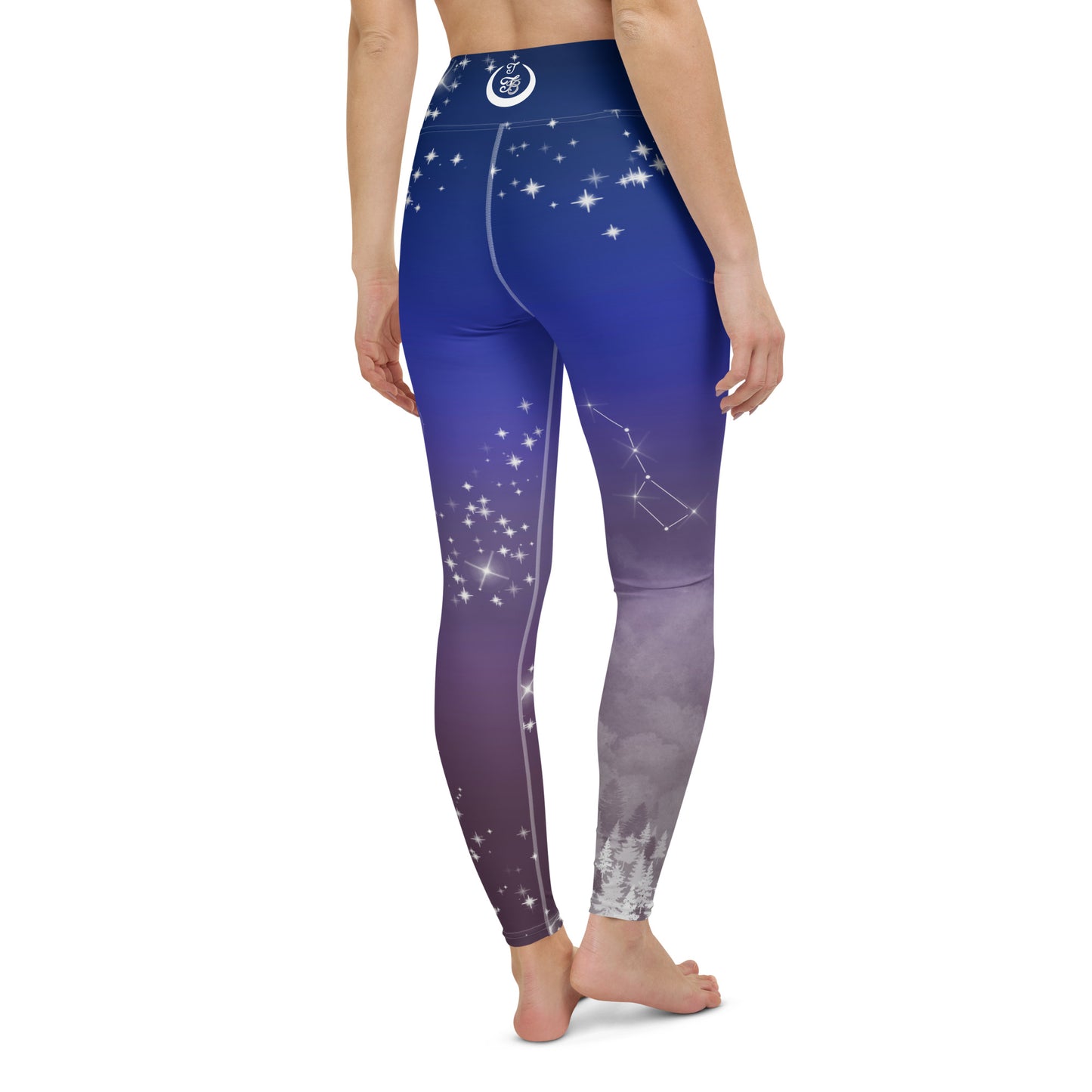 Galaxy Panda Yoga Leggings --- Twilight Purple