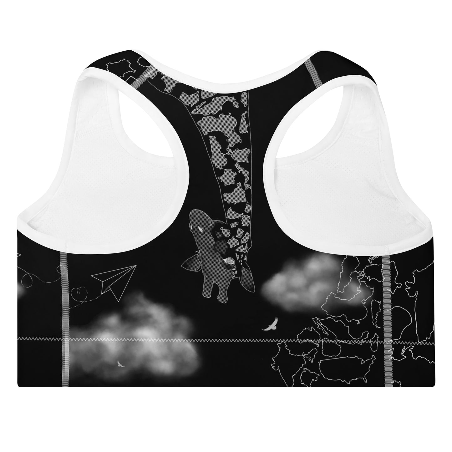 The Ticklish Brush giraffe print racerback bra
