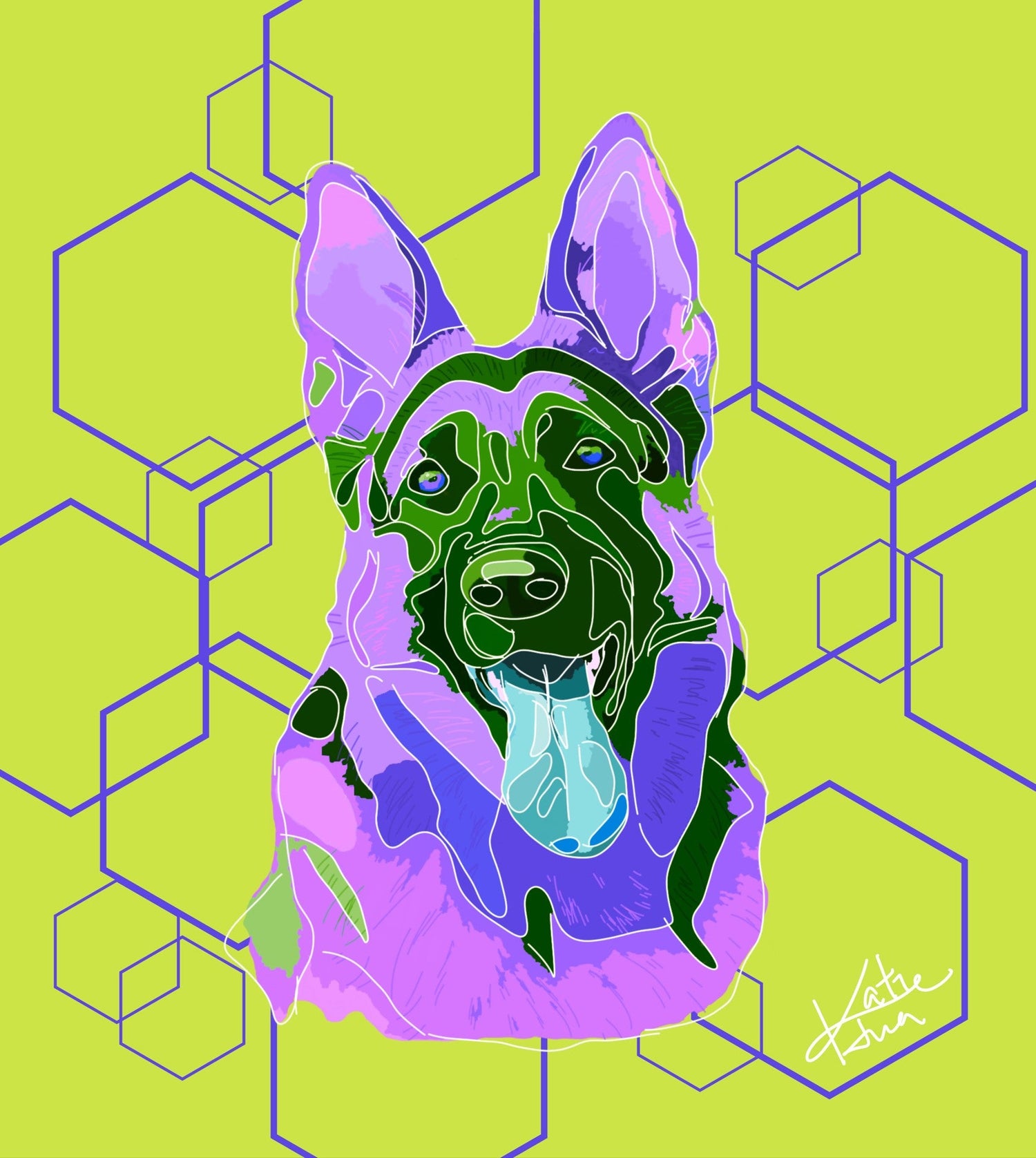 Pop Art German Shepherd