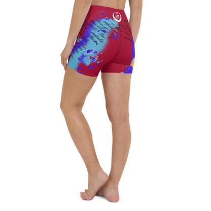 Pure Love German Shepherd Yoga Shorts --- Fiery Red