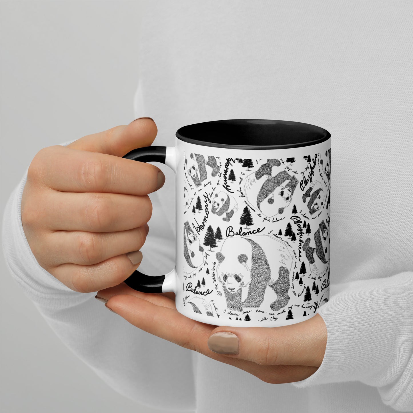 Panda Pattern Mug | Cosmic Black