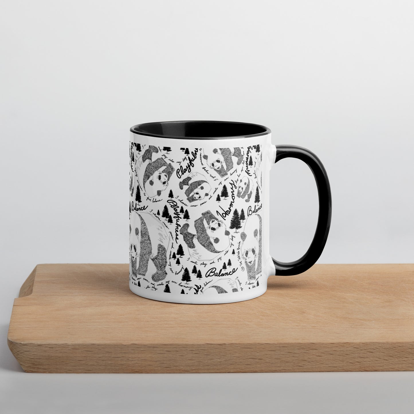 Panda Pattern Mug | Cosmic Black