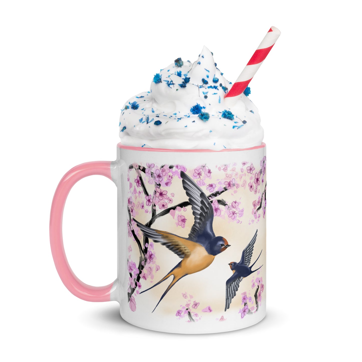 Cherry Blossom Swallow Mug | Petal Pink