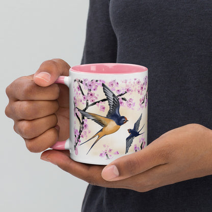 Cherry Blossom Swallow Mug | Petal Pink