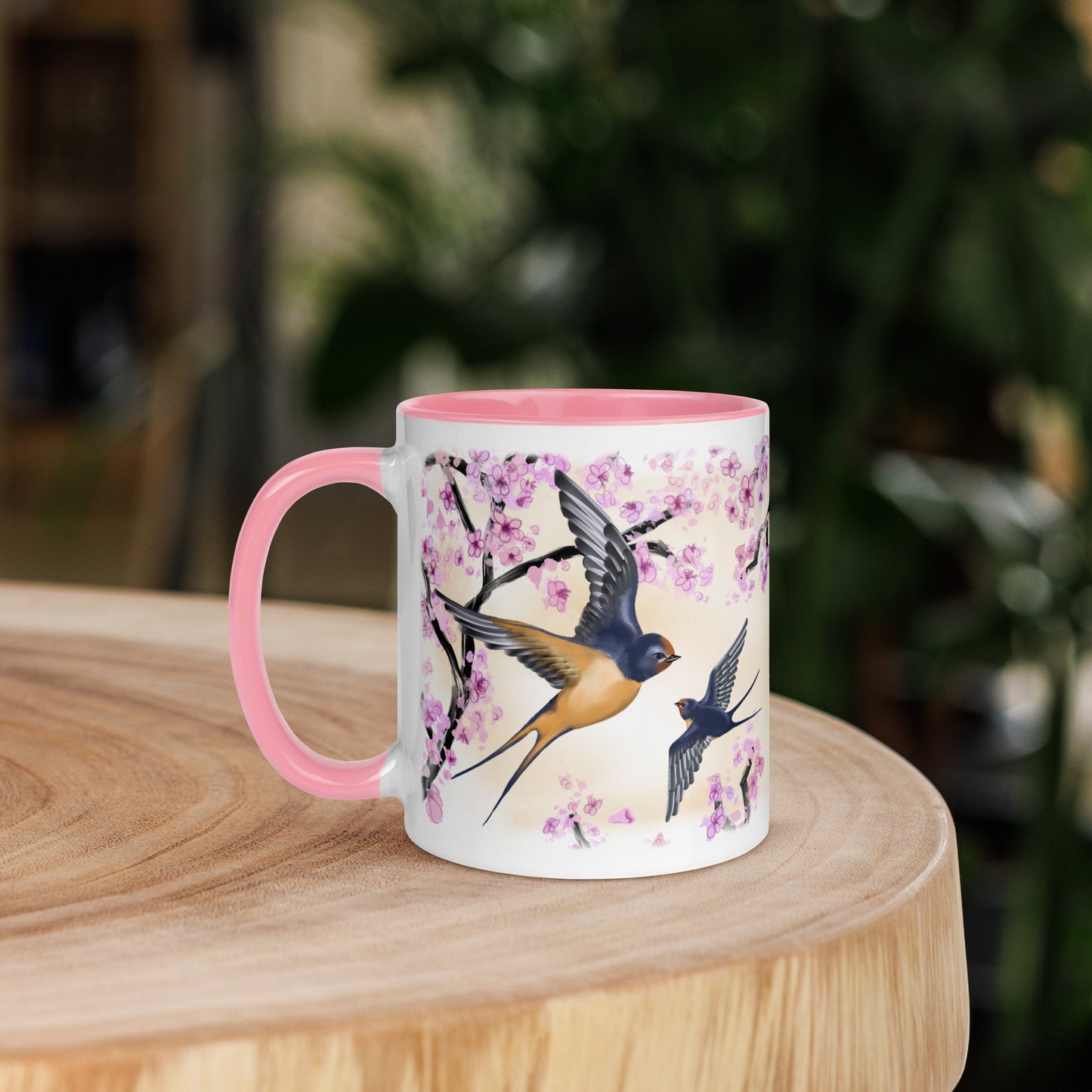 Cherry Blossom Swallow Mug | Petal Pink