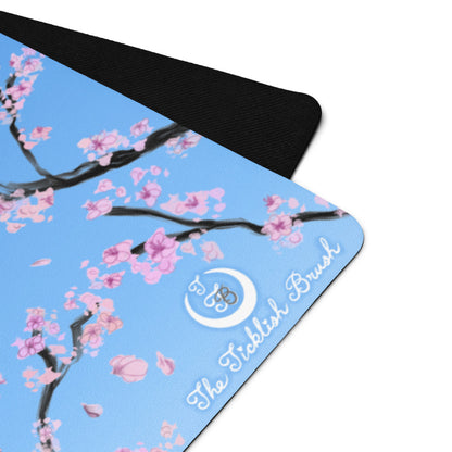Swallow Cherry Blossom Yoga Mat | Sky Blue